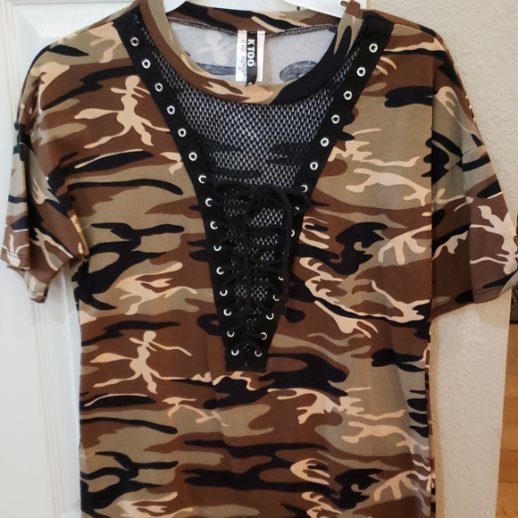 🇺🇸Sexy Camo Laceup Bodycon Mini Dress - Picture 3 of 3